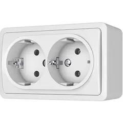 როზეტი დამიწებით Vilma Style Plus SL+250 RP16-021 ww 2 განყოფილებიანი თეთრი — როზეტები და ჩამრთველები