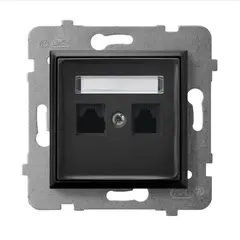 როზეტი კომპიუტერის CAT 5E Ospel Aria GPK-2U/K/m/33 2 განყოფილებიანი შავი — როზეტები და ჩამრთველები