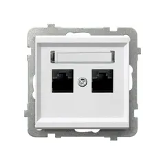 როზეტი კომპიუტერის CAT 5E Ospel Sonata GPK-2R/K/m/00 2 განყოფილებიანი თეთრი — როზეტები და ჩამრთველები