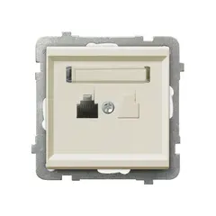 როზეტი ტელეფონის Ospel Sonata GPT-1R/m/27 1 განყოფილებიანი ჩალისფერი — როზეტები და ჩამრთველები