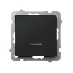 ჩამრთველი ჩარჩოს გარეშე განათებით Ospel Sonata ŁP-13RS/m/33 — როზეტები და ჩამრთველები