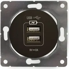 USB როზეტი DPM Soul SEU1028B 2 განყოფილებიანი შავი — როზეტები და ჩამრთველები