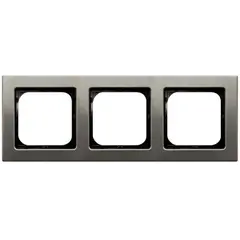 ჩარჩო Ospel Sonata Inox R-3RM/37 3 განყოფილებიანი — როზეტები და ჩამრთველები