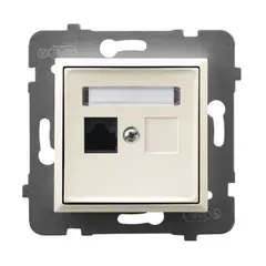 როზეტი კომპიუტერის Ospel Aria GPK-1U/K/m/27 RJ45 Cat 5e 1 განყოფილებიანი ჩალისფერი — როზეტები და ჩამრთველები