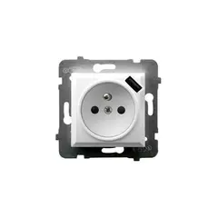 როზეტი OSPEL 1 16A USB დამიწებით — როზეტები და ჩამრთველები