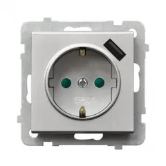 როზეტი დამიწებით Ospel Sonata GP-1RSPUSB/m/38 1 განყოფილებიანი + USB ვერცხლი მქრქალი — როზეტები და ჩამრთველები