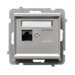 როზეტი კომპიუტერის Ospel Sonata GPK-1R/K/m/38 RJ45 Cat 5e 1 განყოფილებიანი ვერცხლი მქრქალი — როზეტები და ჩამრთველები