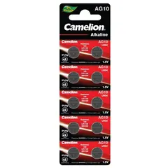 ელემენტი Camelion AG10-BP10 Alkaline LR54 10 ც — ელემენტები და ბატარეები