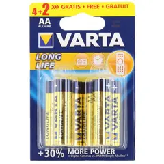 ელემენტი VARTA Alkaline Longlife AA 4+2 ც — ელემენტები და ბატარეები
