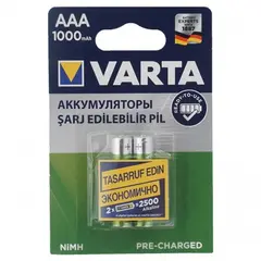აკუმულატორი Varta AAA 1000mAh NiMH 2 ც — ელემენტები და ბატარეები