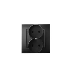 როზეტი OSPEL 2 82x82x45 შავი — როზეტები და ჩამრთველები