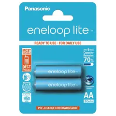ნიკელ-ლითონის ჰიდრიდის აკუმულატორი Panasonic eneloop Lite AA 950mAh 2ც. — ელემენტები და ბატარეები