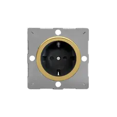 როზეტი Varilight EG5FBB Schuko დამიწებით მქრქალი თითბერი — როზეტები და ჩამრთველები