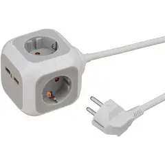 დამაგრძელებელი კუბი 4 Brennenstuhl 1,4მ USB ALEA-Power — დამაგრძელებელი და გადამყვანები