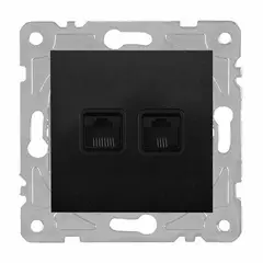 როზეტი RJ45 RJ11 შავი QUAD — როზეტები და ჩამრთველები