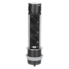 დამაგრძელებელი ORNO 3х1,5მ Schuko Ø60 USB-A და C INOX OR-GM-9027 GS — დამაგრძელებელი და გადამყვანები