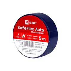 იზოლენტა EKF SAFEFLEX სერია 15 მმ 5 მ ლურჯი — საიზოლაციო ლენტი