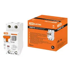 დიფერენციალური ავტოამომრთველი TDM 2Р(1Р+N) C40 40A 30mA — დიფერენციალური გამომრთველელი