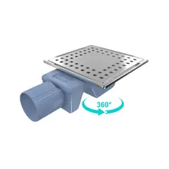 ტრაპი შხაპის Valtemo Inox-S Base VFD-773415 10x10 სმ 40 მმ — ტრაპი