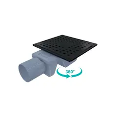 აბაზანის ტრაპი Valtemo Inox-s Base Black VFD-743315 10X10 სმ — ტრაპი