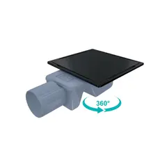 აბაზანის ტრაპი Valtemo Inox-s Trendy Black VFD-744315 10X10 სმ — ტრაპი
