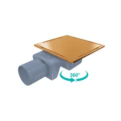 აბაზანის ტრაპი Valtemo Inox-s Trendy Gold VFD-754315 10X10 სმ — ტრაპი