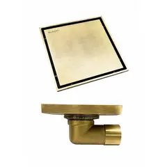 ორმხრივი საშხაპე ტრაპი McPoloo Matt Gold 15X15 სმ — ტრაპი