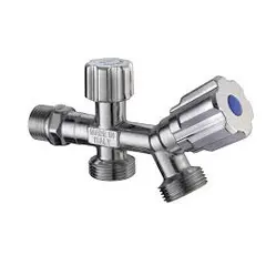 ორმაგი სარეცხის მანქანის ვენტილი Albertoni 1/2x3/4x3/4 ABS სახელურით — არგოს ონკანი
