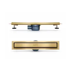 ორმხრივი საშხაპე ტრაპი McPoloo Brushed Gold 20X7 სმ — ტრაპი