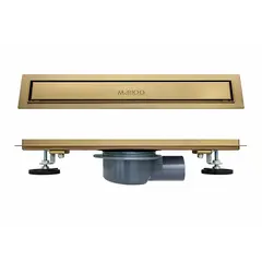 ორმხრივი საშხაპე ტრაპი McPoloo Brushed Gold 50X7 სმ — ტრაპი
