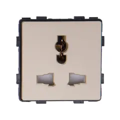 როზეტი უნივერსალური 3 PIN დამიწებით და შტორებით Socket Style 13A ჩარჩოს გარეშე - ოქროსფერი — როზეტები და ჩამრთველები