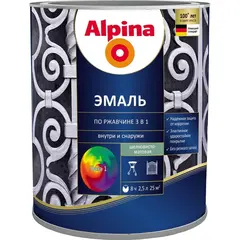 პრაიმერი ემალი ანტიკოროზიული Alpina ბაზა 3 აბრეშუმისებრ მქრქალი 2,5 ლ — ანტიკოროზიული საღებავი