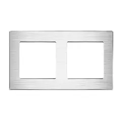 ჩარჩო Smart Home Deluxe ალუმინი 2 ვერცხლისფერი — როზეტები და ჩამრთველები