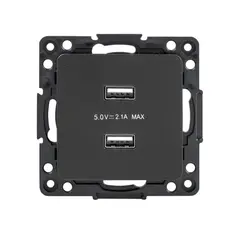 მექანიზმი EKF Stockholm USB 2 2.1А შავი — როზეტები და ჩამრთველები