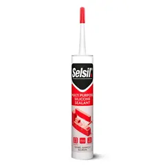 სილიკონი უნივერსალური Selsil Multi Purpose Silicone Sealant 280 მლ შავი — სილიკონი და ჰერმეტკი