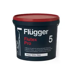 აკრილის საღებავი წმენდადი Flügger Flutex 5 Base 3 3 ლ გლუვი — ინტერიერის საღებავი