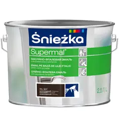 ემალი ზეთოვან-ფთალური Sniezka Supermal 2.5 ლ პრიალა შოკოლადისფერი — ზეთის საღებავი