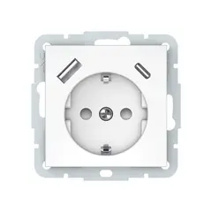 როზეტი VILMA დამიწებით 1 Schuko USB-A  Type-C თეთრი QR1000 — როზეტები და ჩამრთველები
