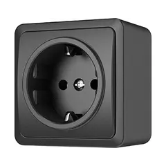 როზეტი დამიწებით Vilma RP16-002 an 1 განყოფილებიანი ანტრაციტი — როზეტები და ჩამრთველები