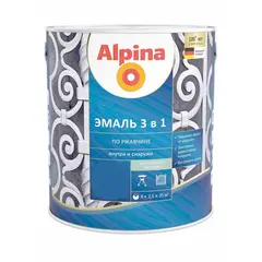 ემალი Alpina 3 in 1 RAL9005 შავი 2.5 ლ — ზეთის საღებავი