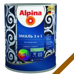 გრუნტი-ემალი ჟანგ. 3-1-ში, ფერი:Alpina მეტალიკი ყავისფერი RAL 8017 0,75L — გრუნტი