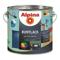 ფერადი ემალი Alpina Buntlack B3 GL გამჭვირვალე 2.5 ლ — ზეთის საღებავი