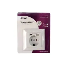 როზეტი დამტენით ORNO USB-A+USB-C Schuko თეთრი — როზეტები და ჩამრთველები