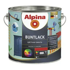 ფერადი ემალი Alpina Buntlack SM აბრეშუმისებრი მქრქალი გამჭვირვალე 2.13 ლ — ზეთის საღებავი