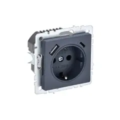 როზეტი IEK BRITE 1 16A USB-A C Ryush11-1-BrM ჩარჩოს გარეშე — როზეტები და ჩამრთველები