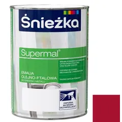 ემალი ზეთოვან-ფთალური Sniezka Supermal RAL590 800 მლ პრიალა წითელი — ზეთის საღებავი