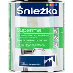 ემალი ზეთოვან-ფთალური Sniezka Supermal F530 800 მლ პრიალა მუქი ლურჯი — ზეთის საღებავი