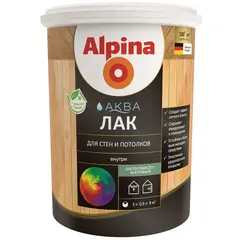 ლაქი აკრილის ხის ინტერიერისთვის Alpina Aqua აბრეშუმისებრი მქრქალი 900 მლ — ლაქი