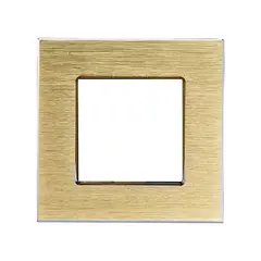 ჩარჩო Deluxe Smart Home 1 ალუმინის ოქროსფერი — როზეტები და ჩამრთველები