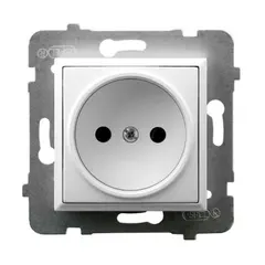 როზეტი Ospel Aria GP-1U/m/00 1 განყოფილებიანი თეთრი — როზეტები და ჩამრთველები